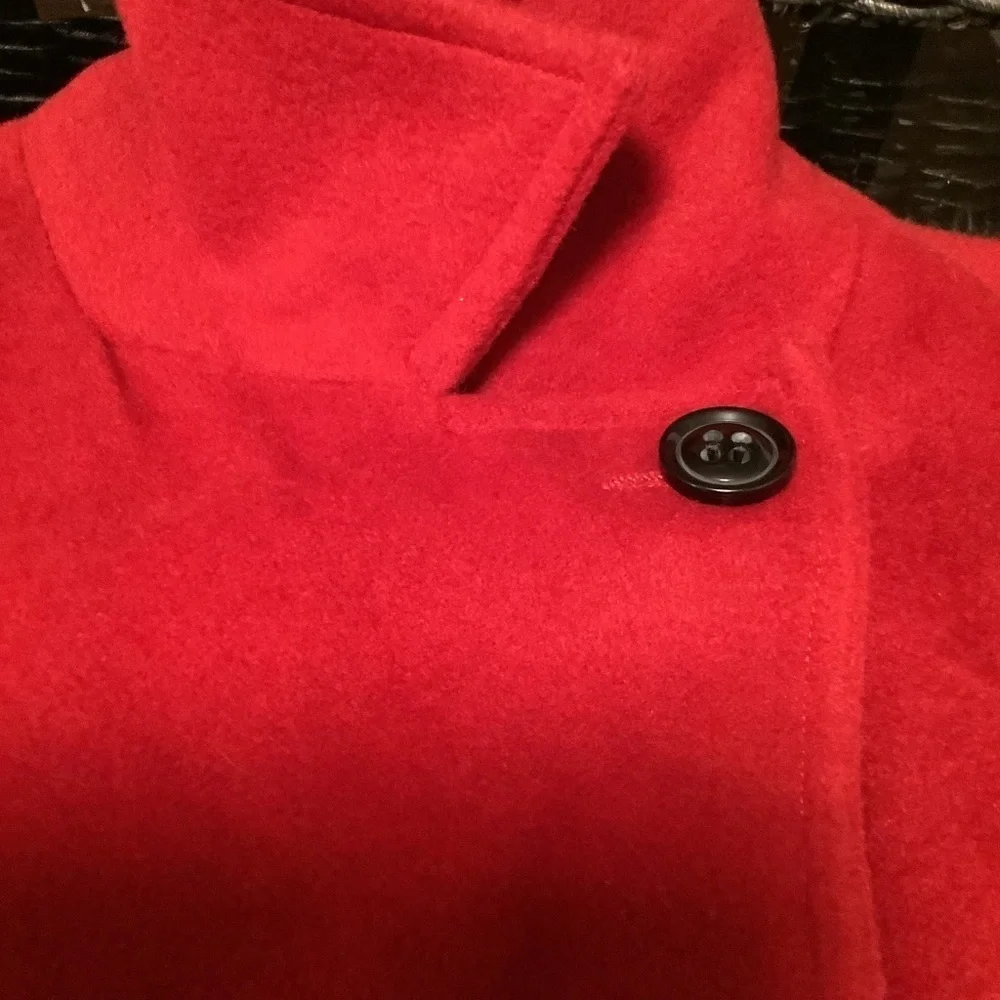 ST John’s Bay Women’s 3X red 70% wool 20% nylon 10% 18W cashmere red pea coat - Picture 9 of 11